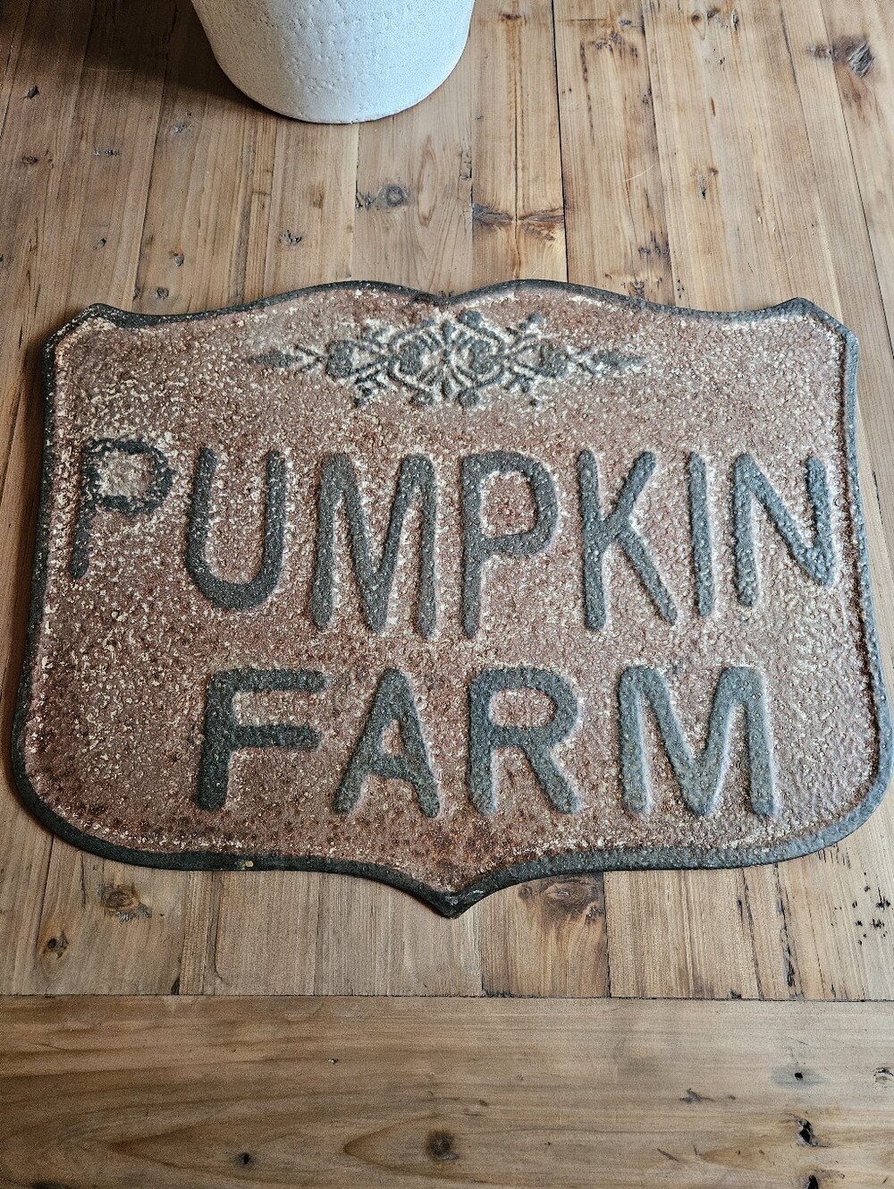 Metal Pumpkin Farm Wall Sign - Brown From Antique Farmhouse - Picture 2 of 8